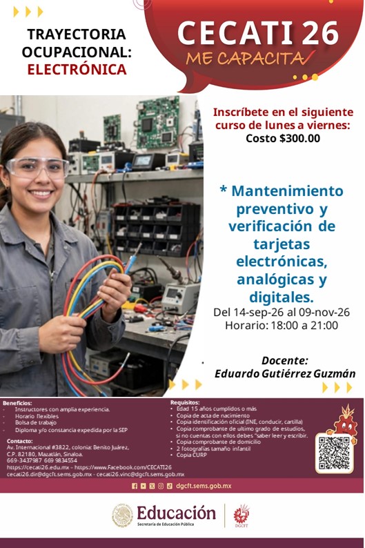 Mantenimiento preventivo y verificación de tarjetas electrónicas, analógicas y digitales