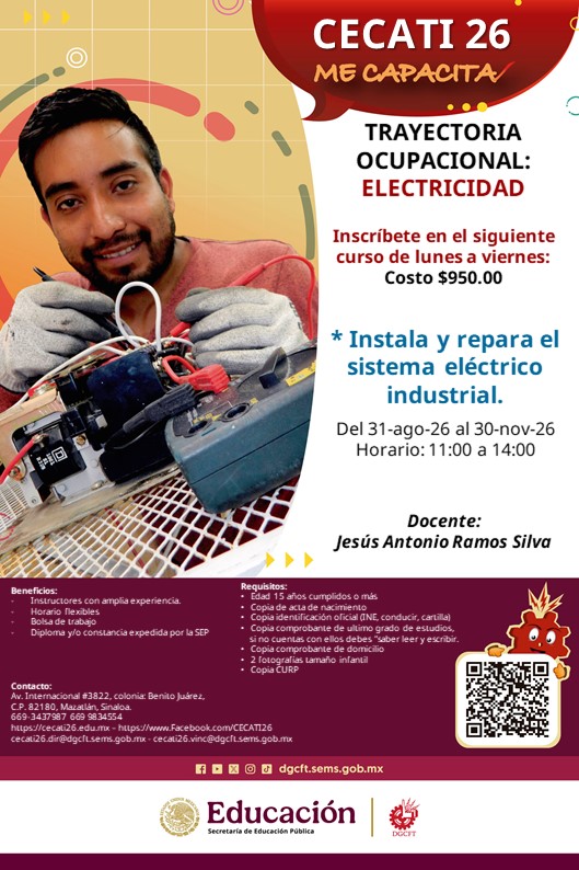 Instala y repara el sistema eléctrico industrial