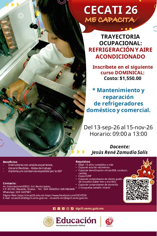 Mantenimiento y reparación de refrigeradores doméstico y comercial