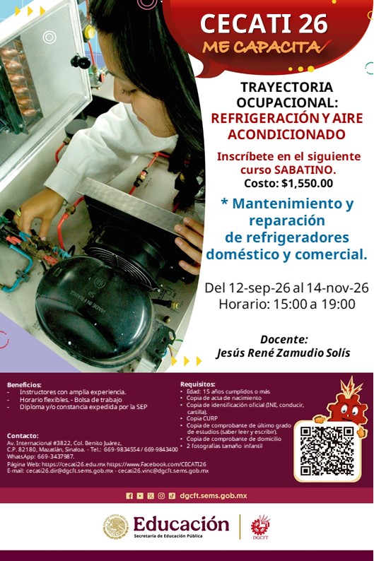 Mantenimiento y reparación de refrigeradores doméstico y comercial